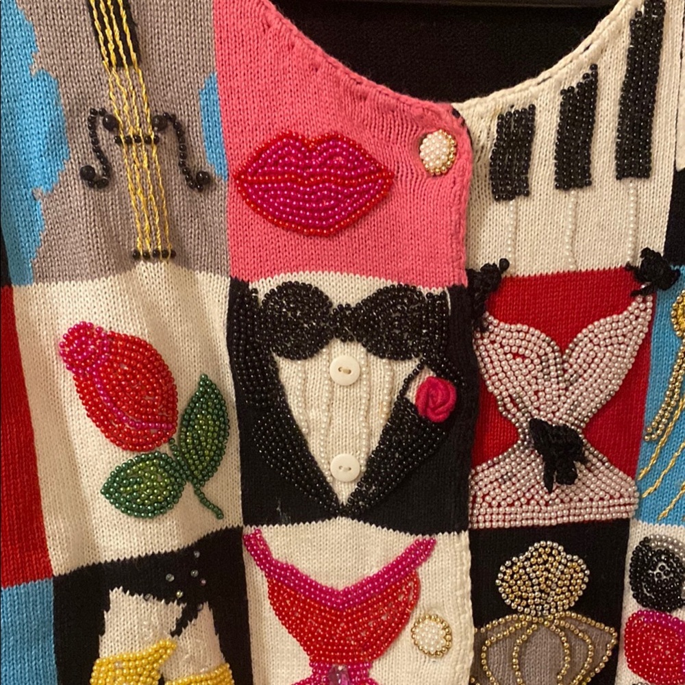 Michael Simon Celebration Patchwork Sweater - image 4